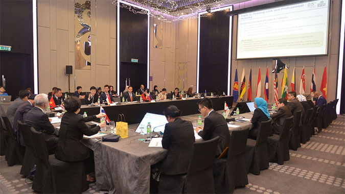 The ASEAN Capital Markets Forum and the ASEAN Working Committee on Capital Market Development in a previous meeting. (File Photo: ACMF)